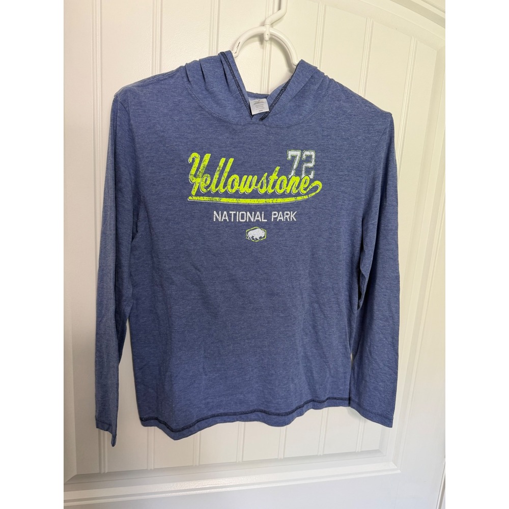 Prairie Mountain Hoodie Kids‎ 14/16 Blue Yellowstone National Park Graphic Tee